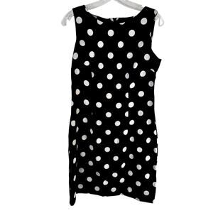 Alyx Women's Dress 10 Black White Dot Sleeveless Misses Size Medium M
